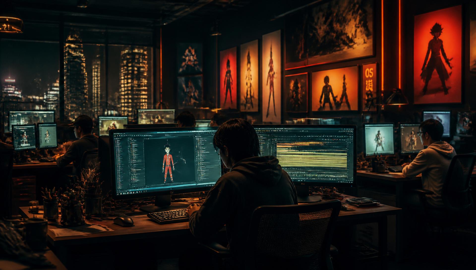 Animation studio at work